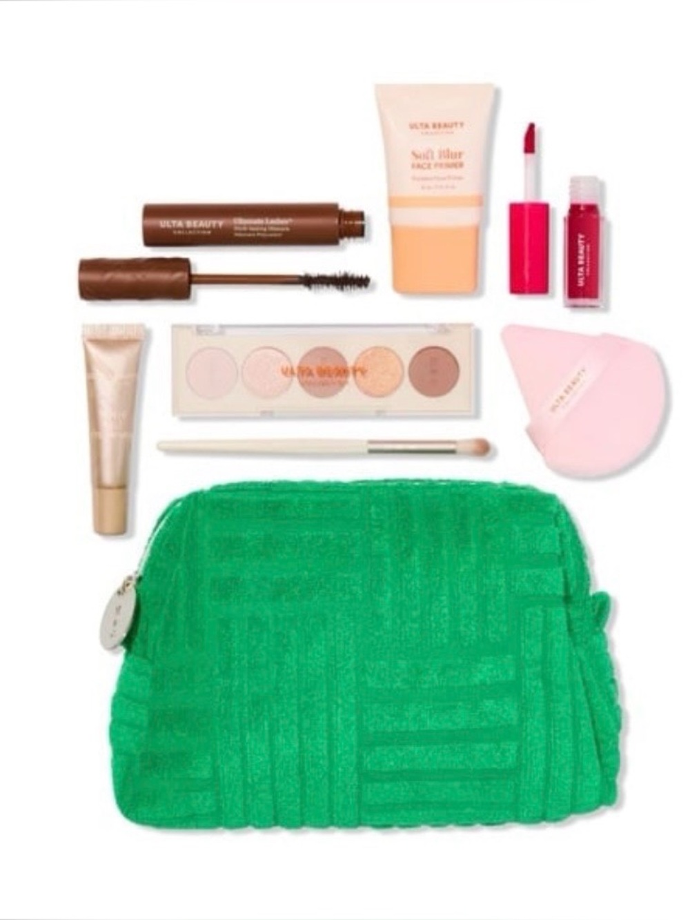 Ulta Beauty Textured Kelly Green Cosmetic Pouch
